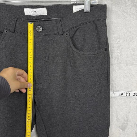 BRAX Hi-Flex Chuck Pants Stretch Men Sz 33x25 Dark Gray Casual Straight Leg Slim - Picture 9 of 10